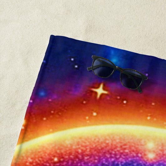 Starry-Mit Augen Glow Emoji Strandtuch (Beispiel)