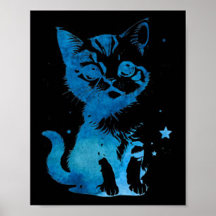 Starry Mit Augen Kitten Poster