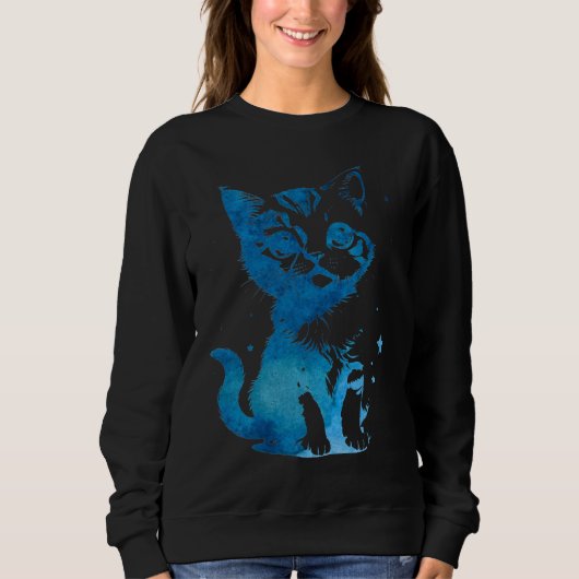 Starry Mit Augen Kitten Sweatshirt (Vorderseite)