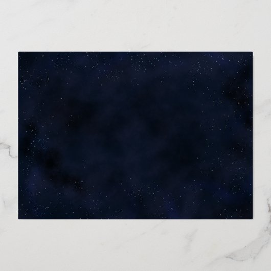 Starry-Mit Augen Save the Date Folieneinladung (Rückseite)