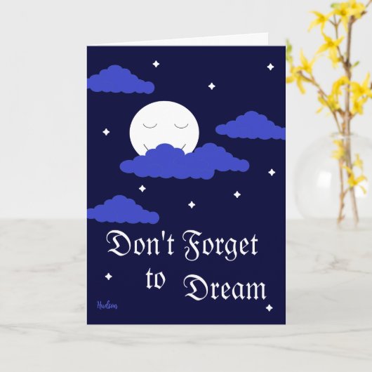 Starry Moon mit Wolken: Leere Karte (Gelbe Blume)