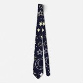 Starry Moon Pattern Krawatte (Vorderseite)
