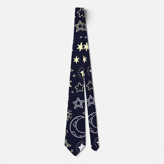 Starry Moon Pattern Krawatte (Vorderseite)
