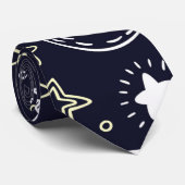 Starry Moon Pattern Krawatte (Gerollt)