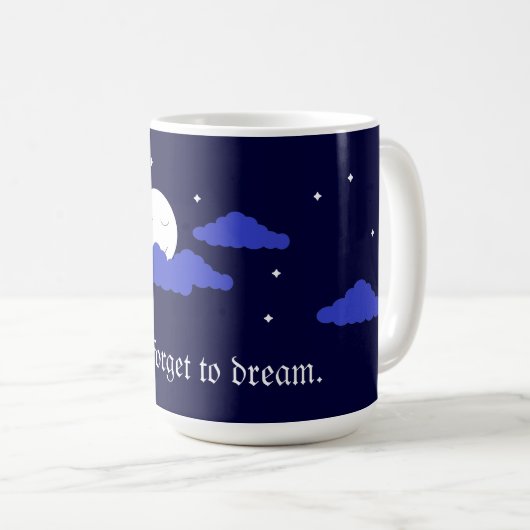 Starry Moon with Clouds:  Dark Blue Kaffeetasse (VorderseiteRechts)