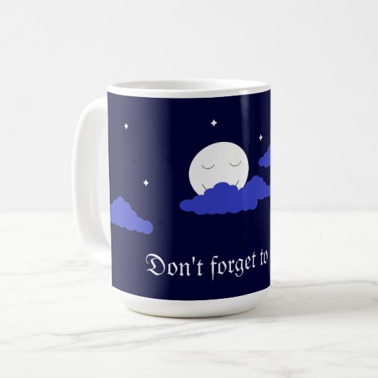 Starry Moon with Clouds:  Dark Blue Kaffeetasse (Vorderseite Links)