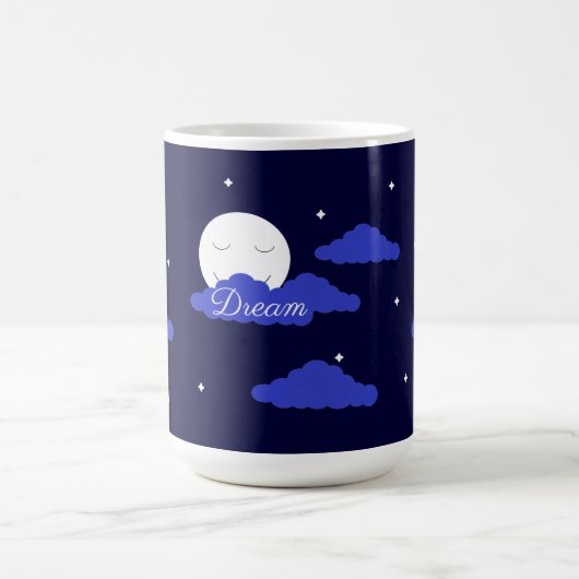 Starry Moon with Clouds:  Dark Blue Kaffeetasse (Mittel)