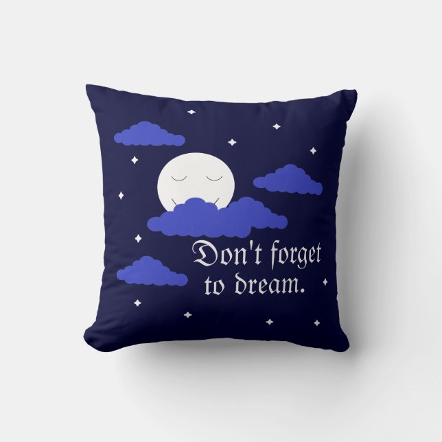 Starry Moon with Clouds: Dark Blue Kissen (Vorderseite)
