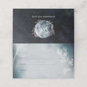 Starry Moonlit Night Monogram Platzkarte (Außenseite Aufgefaltet)
