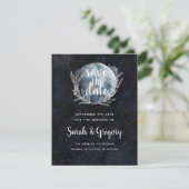 Starry Moonlit Night Monogram Save the Date (Stehend Vorderseite)