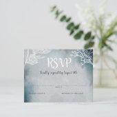 Starry Moonlit Night Monogram Wedding RSVP Karte (Stehend Vorderseite)