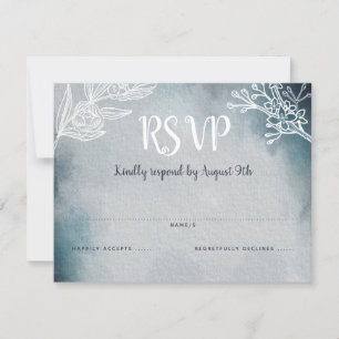 Starry Moonlit Night Monogram Wedding RSVP Karte