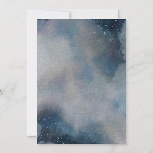 Starry Moonlit Night Monogram Weditation Einladung (Rückseite)