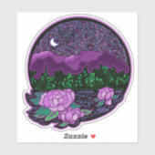 Starry Moonlit Night on Lake Sticker (Blatt)