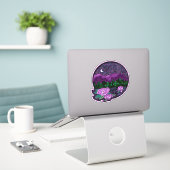 Starry Moonlit Night on Lake Sticker (Laptop auf Schreibtisch)