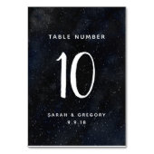 Starry Moonlit Night Wedding Table Card Tischnummer (Rückseite)