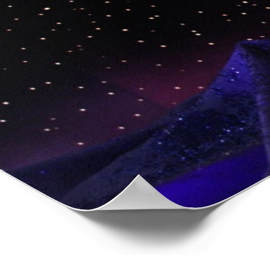 Starry Mountain Night Poster (Ecke)