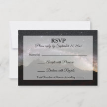 Starry Mountain Sky Wedding RSVP