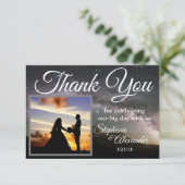 Starry Mountain Sky Wedding Vielen Dank Dankeskarte (Stehend Vorderseite)