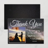 Starry Mountain Sky Wedding Vielen Dank Dankeskarte (Vorne/Hinten)