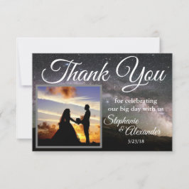 Starry Mountain Sky Wedding Vielen Dank Dankeskarte
