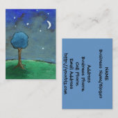 Starry Nacht, hat abstrakter Landschaftsbaum Mond Visitenkarte (Vorne/Hinten)