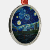 "Starry Nacht Memphis" durch Jack Lepper Silbernes Ornament (Rechts)