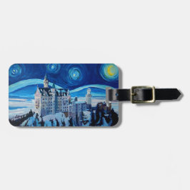 Starry Nacht mit romantischem Schloss Van Gogh Gepäckanhänger
