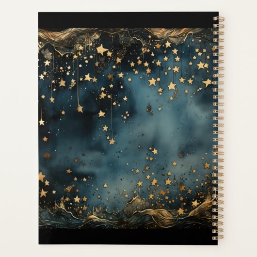 Starry nachtblue golden marine mit Namen Planer (Rückseite)