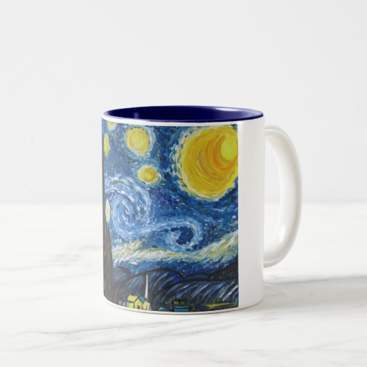 Starry Nachtgroße Tasse (VorderseiteRechts)