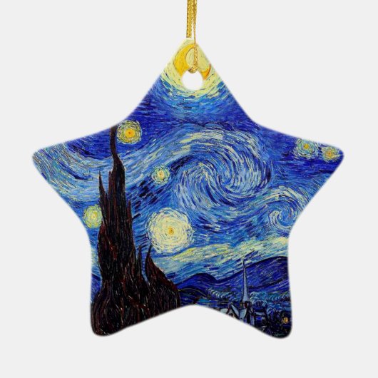 Starry Nachtinspirierte Van- Keramik Ornament (Hinten)