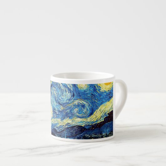 Starry Nachtkaffee-Tasse Van Gogh Espressotasse (Vorderseite Rechts)
