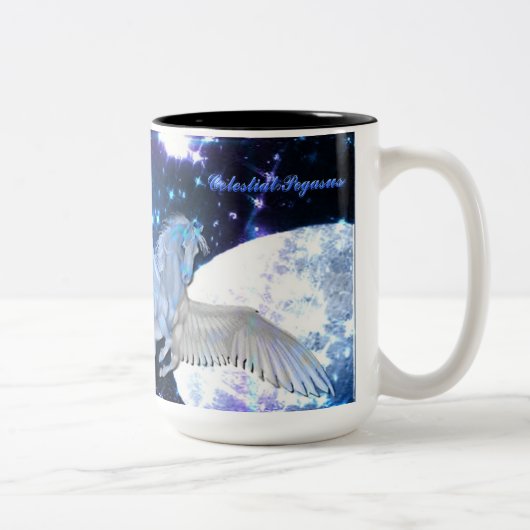 Starry Nachtpegasus-Fantasie-Tasse Zweifarbige Tasse (Rechts)