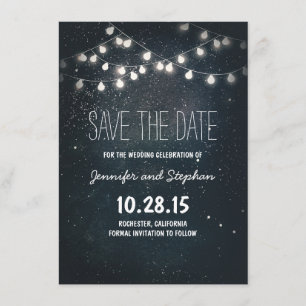 Starry Nachtschnur-Lichter Save the Date