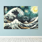 Starry nami - Hokusai & van Gogh Leinwanddruck (Insitu (Holzboden))