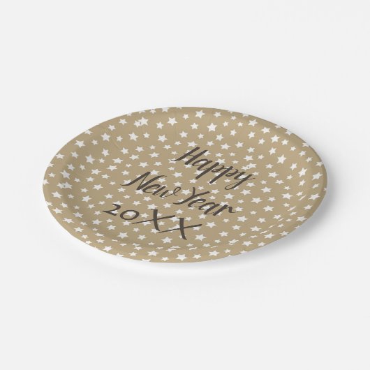 Starry New Year Party Pappteller (Schrägansicht)