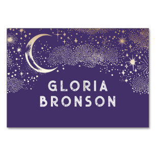 Starry Nigh Moon individuelle Gästekarte Tischnummer
