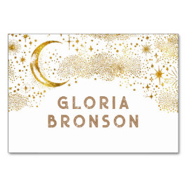 Starry Nigh Moon individuelle Gästekarte Tischnummer