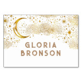 Starry Nigh Moon individuelle Gästekarte Tischnummer (Rückseite)