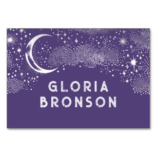 Starry Nigh Moon individuelle Gästekarte Tischnummer