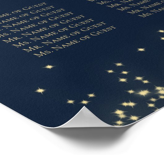 Starry Night 12 Table Seating Chart Poster (Ecke)