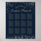 Starry Night 12 Table Seating Chart Poster (Vorne)