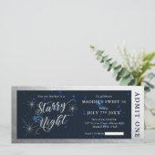 Starry Night 16 . Geburtstag Ticket Einladung (Stehend Vorderseite)