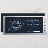 Starry Night 16 . Geburtstag Ticket Einladung (Vorne/Hinten)