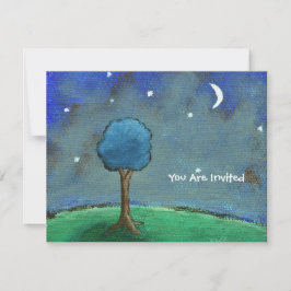 Starry Night, Abstrakte Landschaft Tree Sterne Mon Einladung