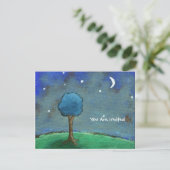 Starry Night, Abstrakte Landschaft Tree Sterne Mon Einladung (Stehend Vorderseite)