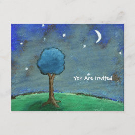 Starry Night, Abstrakte Landschaft Tree Sterne Mon Einladung