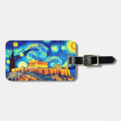 Starry Night Acropolis Athen Griechenland Gepäckanhänger (Vorderseite horizontal)