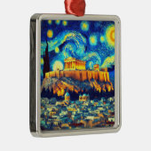 Starry Night Acropolis Athen Griechenland Ornament Aus Metall (Rechts)