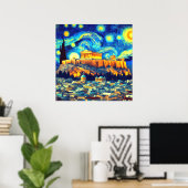 Starry Night Acropolis Athen Griechenland Poster (Heimbüro)